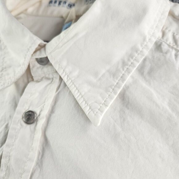 VTG Campus By Marc O Polo XL Germany Made Snap Up Long Sleeve Elbow Patch White - Picture 8 of 16